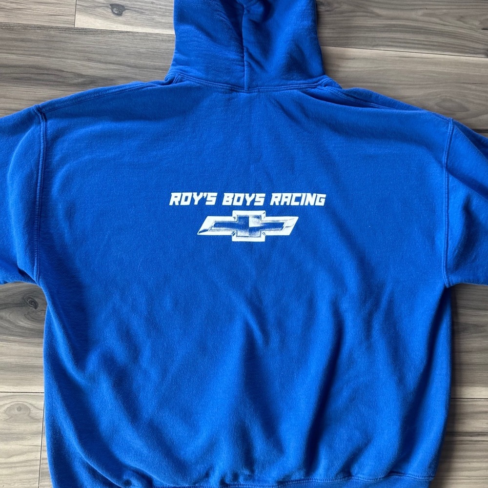 Panic Rev II Mud Racing Hoodie Royal Blue Roys Boys Racing Chevy Mens XL - Picture 5 of 7